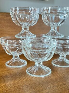 Vintage Federal Glass Dessert Cups - Set of 6